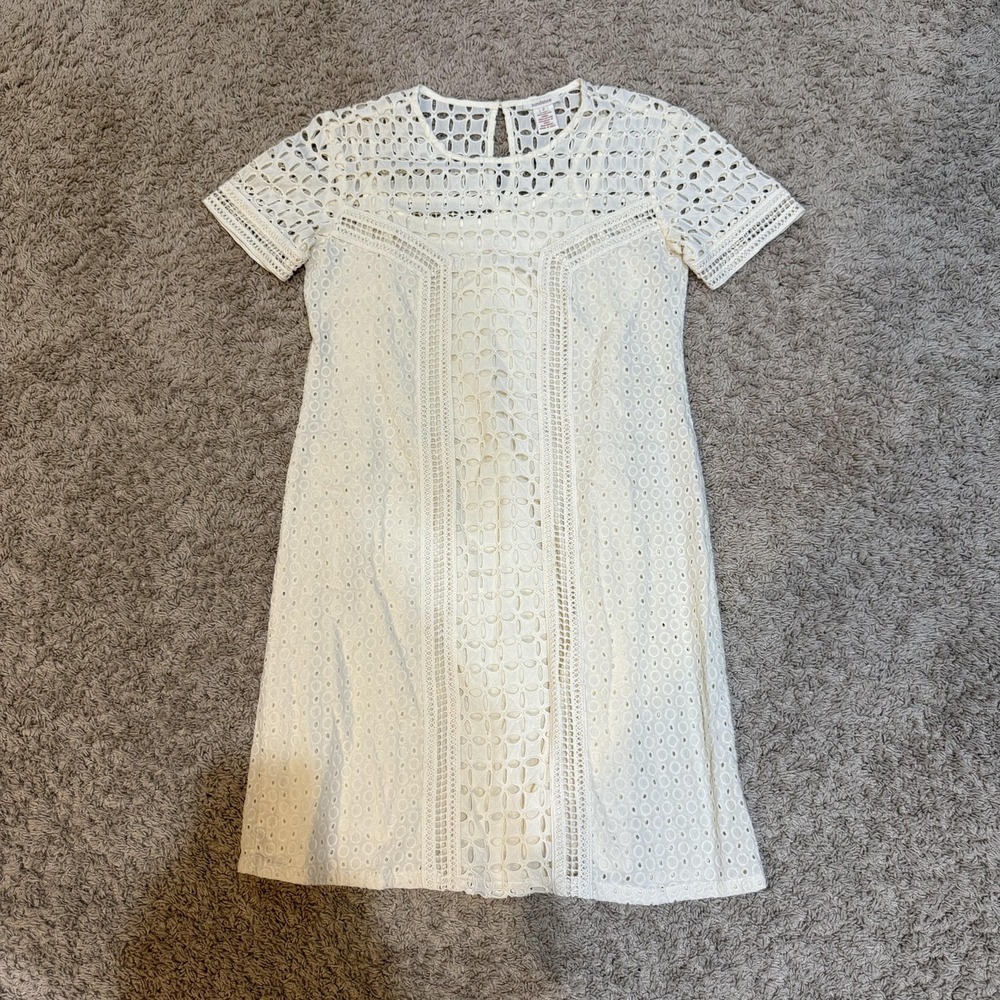 Sundance‎ Dress Womens 2 Eyelet Lace Short Sleeve Boho Summer Crochet